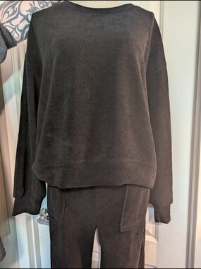 Never Worn! Black Corduroy Pullover Set - Casual Women's